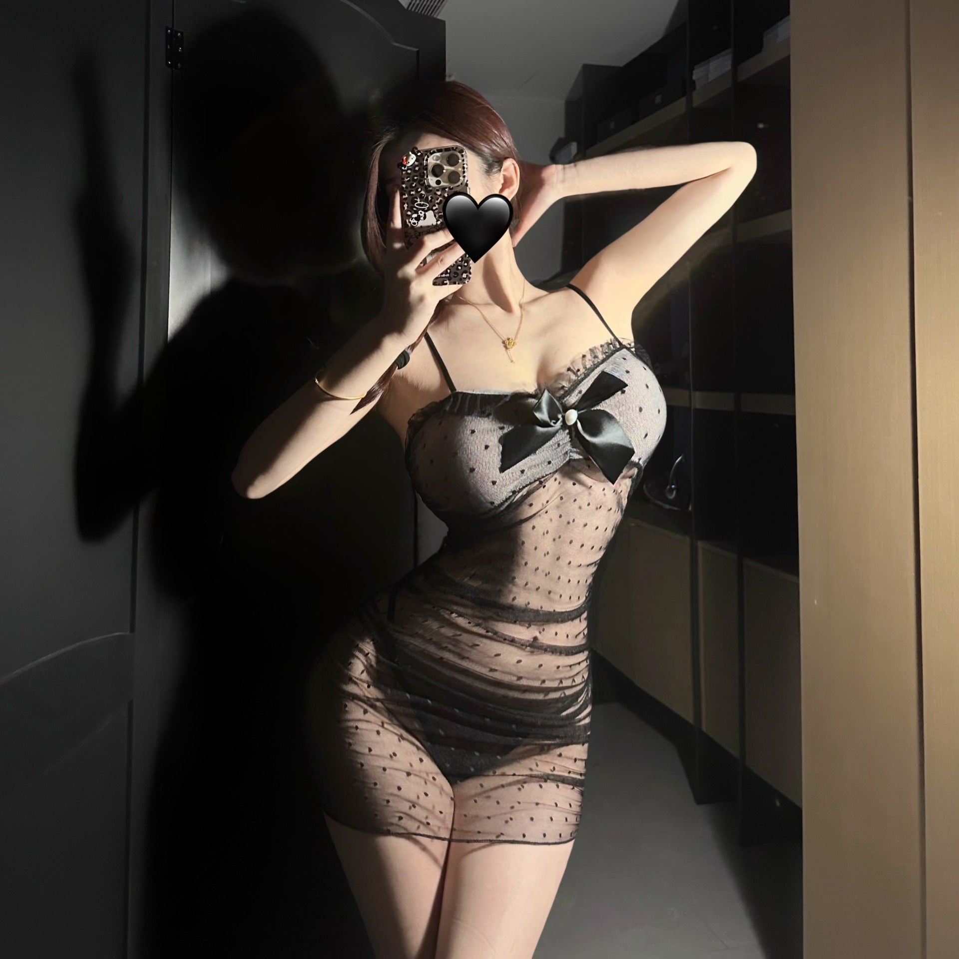 Image of Xiyun sexy lingerie sexy fun see-through hot pure desire lace suspender pajamas passionate uniform seduction set